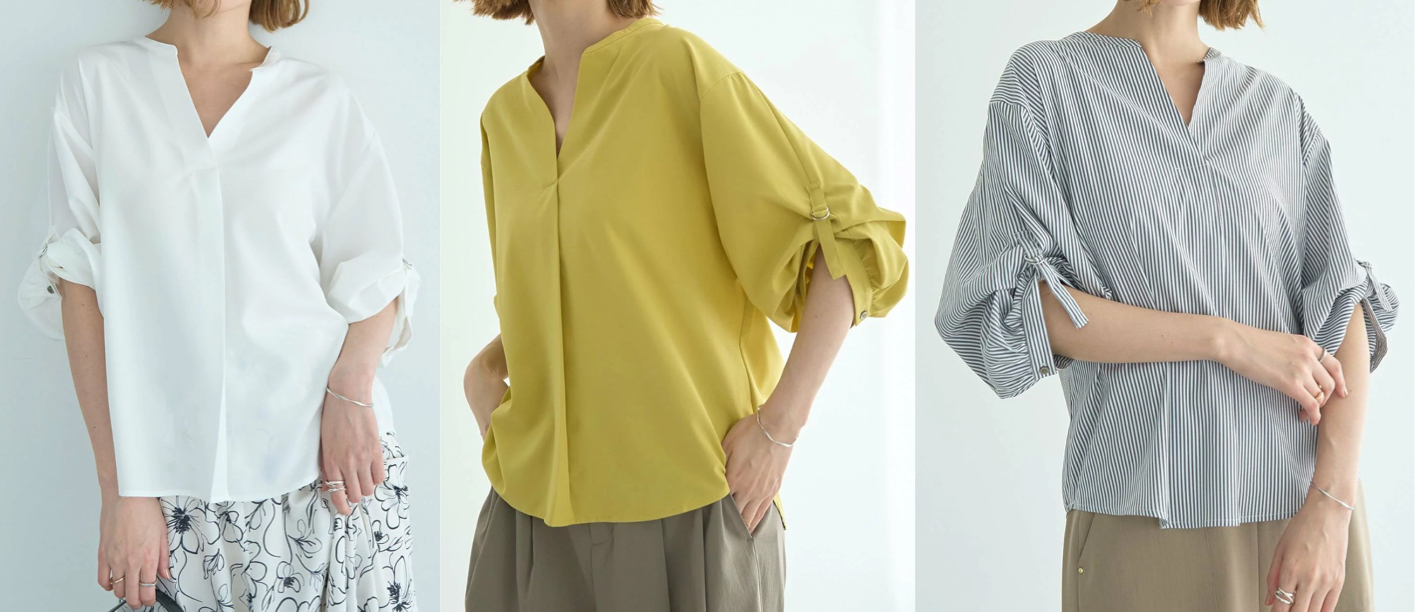 YECCA VECCA（イェッカヴェッカ）ベージュのスキッパーブラウス