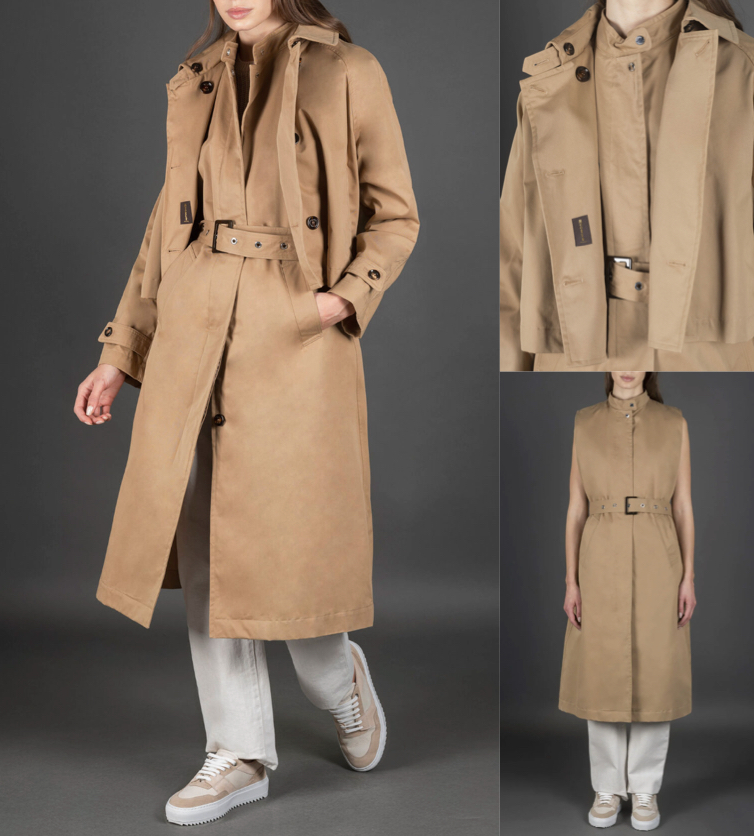 moorerベージュのトレンチコート