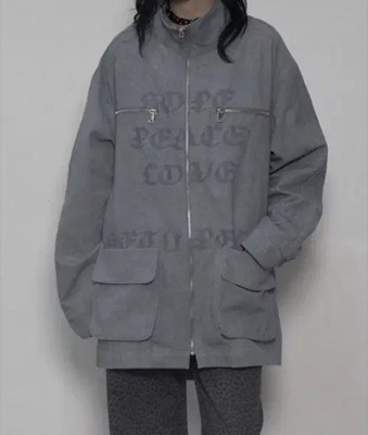 SETUPEXE（セットアップイーエックスイー）グレーのロゴジャケット