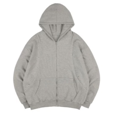 NASTYKICK（ネスティキック）グレーのジップパーカー