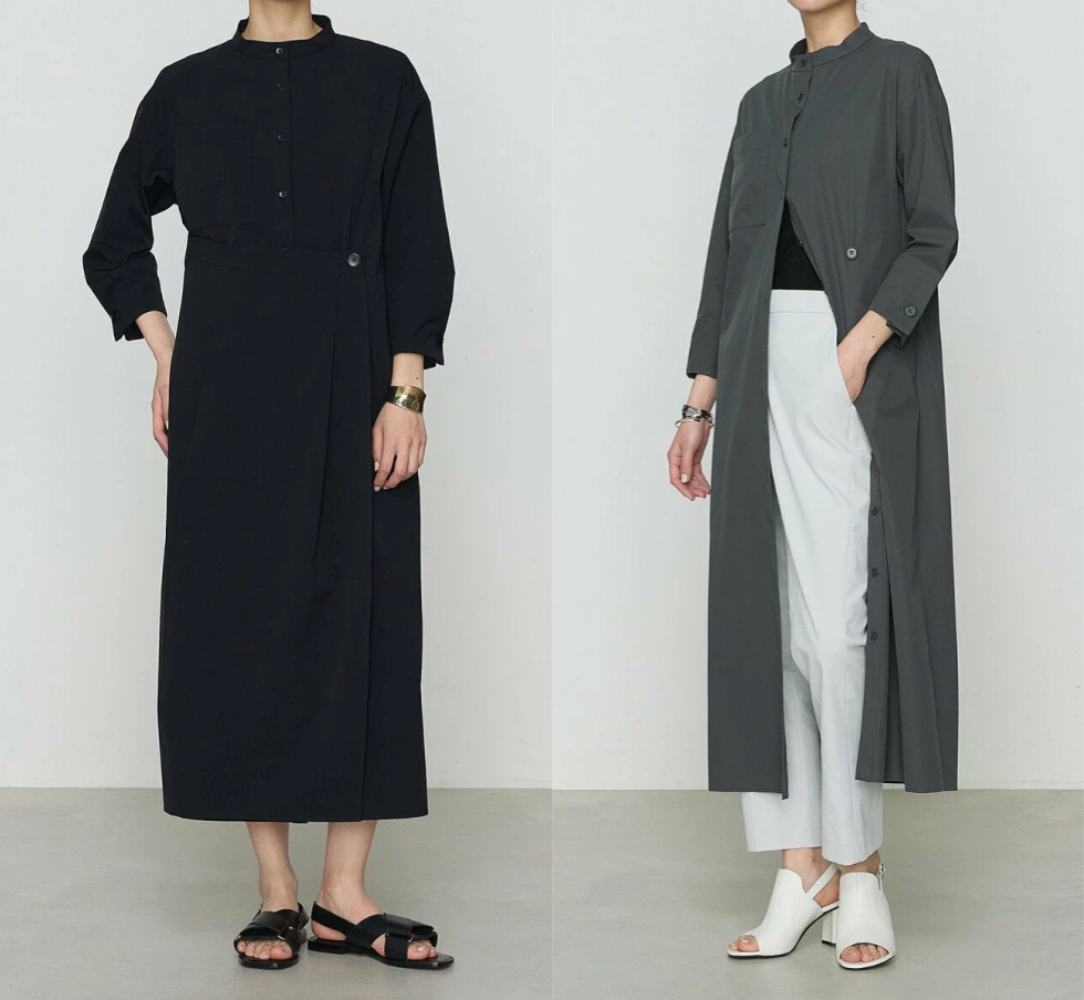 COMME CA（コムサ）グレーのシャツワンピース