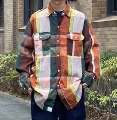 orslow（オアスロウ）オレンジのチェック柄シャツ