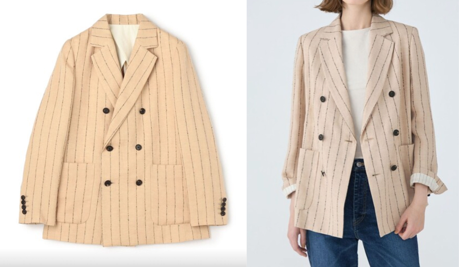 MACPHEE（マカフィー）ベージュのストライプ柄ジャケット