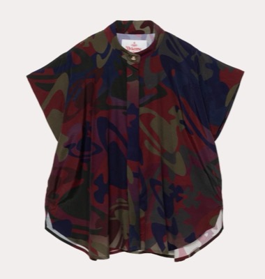 Vivienne Westwood（ヴィヴィアン・ウエストウッド）カーキ系のプリントブラウス