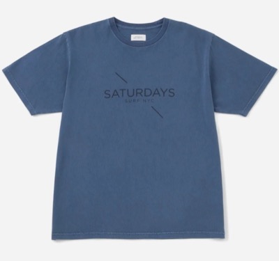 Saturdays NYC（サタデーズ ニューヨークシティ）ブルーのロゴTシャツ