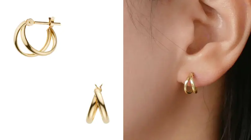 VA Vendome Aoyama（ヴイエー ヴァンドーム青山）ゴールドのダブルフープピアス