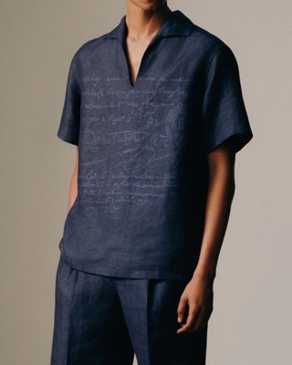 BERLUTI（ベルルッティ）ネイビーの半袖シャツ