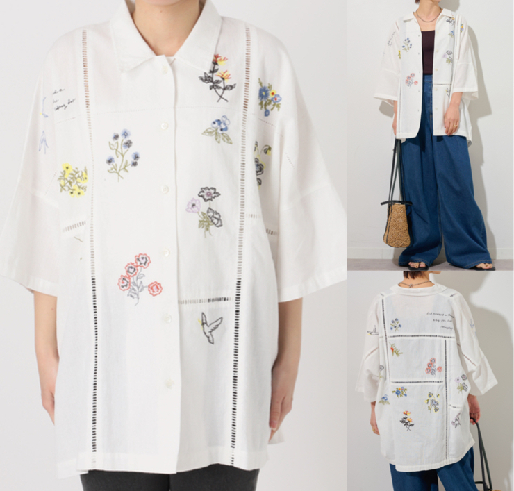 JOURNAL STANDARD relumeホワイトの刺繍デザインブラウス