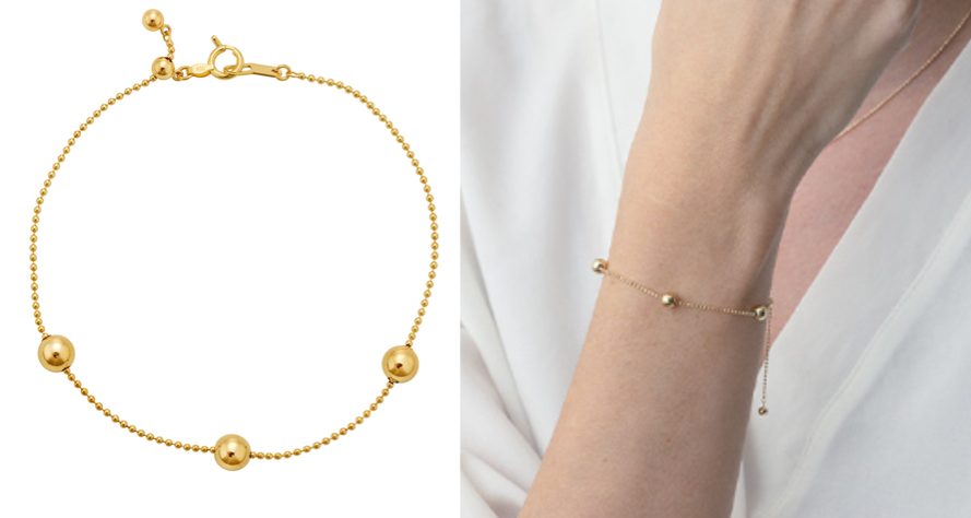 STAR JEWELRY（スタージュエリー）ゴールドのボールチェーンブレスレット