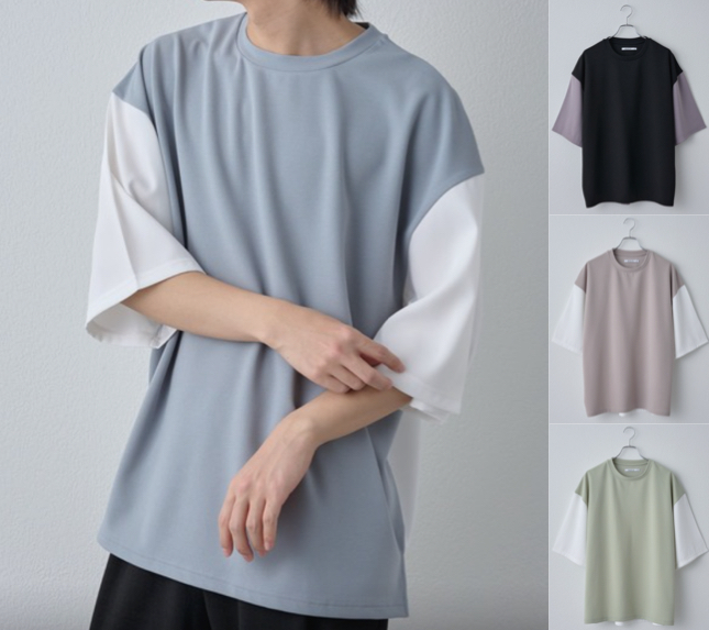 COLONY 2139（コロニー トゥーワンスリーナイン）ブルーの切り替えTシャツ