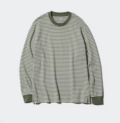 UNIQLO（ユニクロ）カーキのボーダーTシャツ