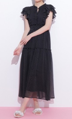 JILL by JILLSTUART（ジル バイ ジルスチュアート）ブラックのティアードワンピース