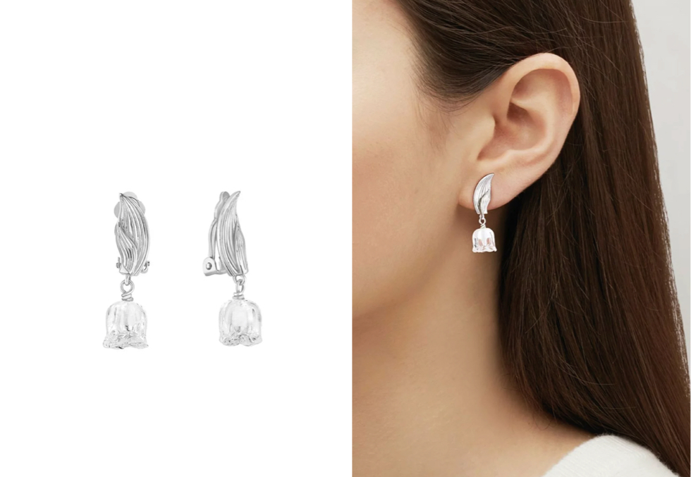 
LALIQUE (ラリック)シルバーのストーンデザインピアス