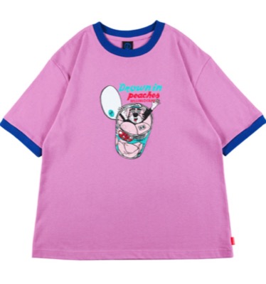 ROLLING CRADLE（ローリングクレイドル）ピンクのプリントTシャツ