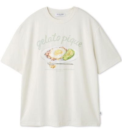 gelato pique（ジェラート ピケ）ホワイトのプリントTシャツ