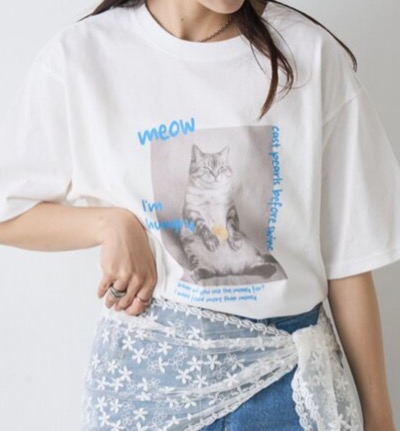 CIAOPANIC TYPY（チャオパニックティピー）ホワイトのアニマルフォトTシャツ