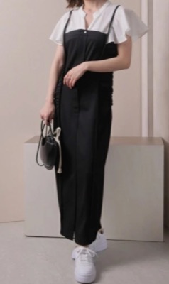 LADYMADE（レディメイド）ブラックのサイドギャザーワンピース