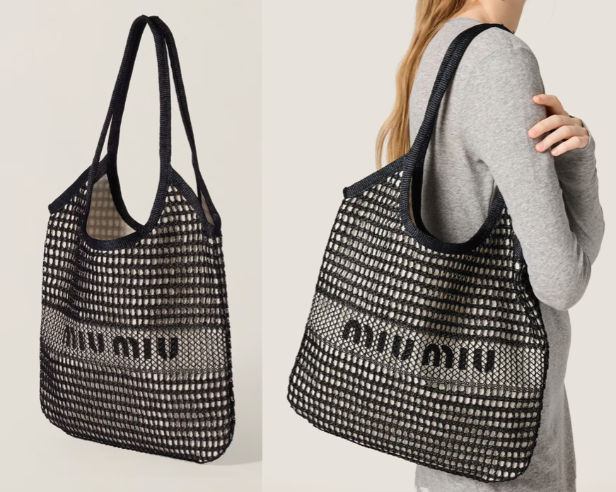 MiuMiu（ミュウミュウ）ブラックの編みバッグ