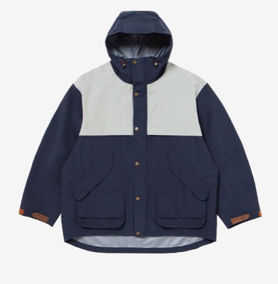 WOOLRICH（ウールリッチ）ネイビーxホワイトのフーディージャケット