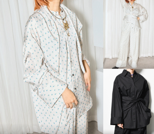 CITYSHOPホワイトのプリント柄シャツ