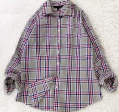 Brooks Brothers（ブルックス ブラザーズ）グレーxピンクのチェック柄シャツ