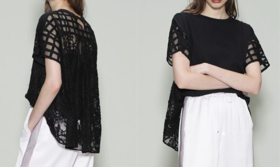 GRACE CONTINENTALブラックのレースブラウス