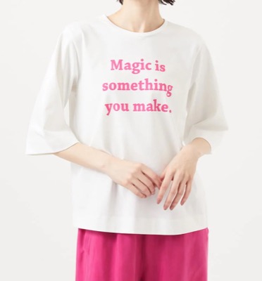 Sybilla（シビラ）ホワイトxピンクのロゴTシャツ