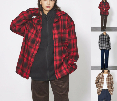 ABAHOUSE LASTWORD赤いチェックシャツ