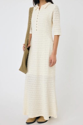 MOUSSY（マウジー）アイボリーのレースワンピース