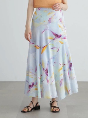 JILL STUART（ジルスチュアート）サックスブルーのアートプリントスカート