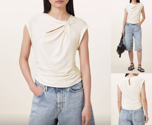 
ALLSAINTS (オールセインツ)ホワイトのリボンデザイントップス