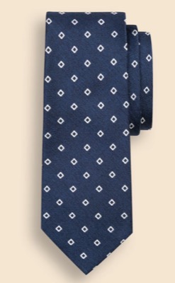 BROOKS BROTHERS（ブルックスブラザーズ）ネイビーのスクエアモチーフネクタイ