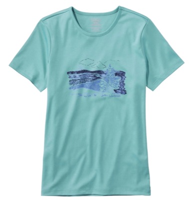 L.L.Bean（エルエルビーン）サックスブルーのプリントTシャツ