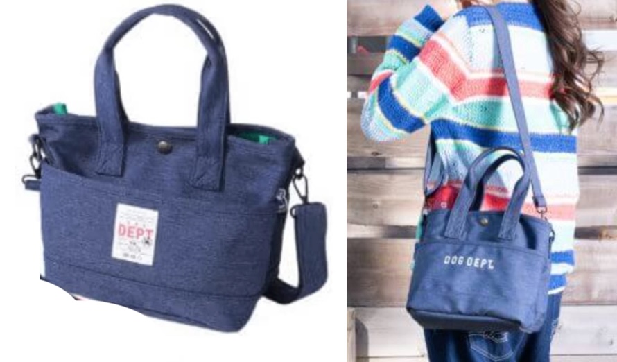 ネイビーのトートバッグ