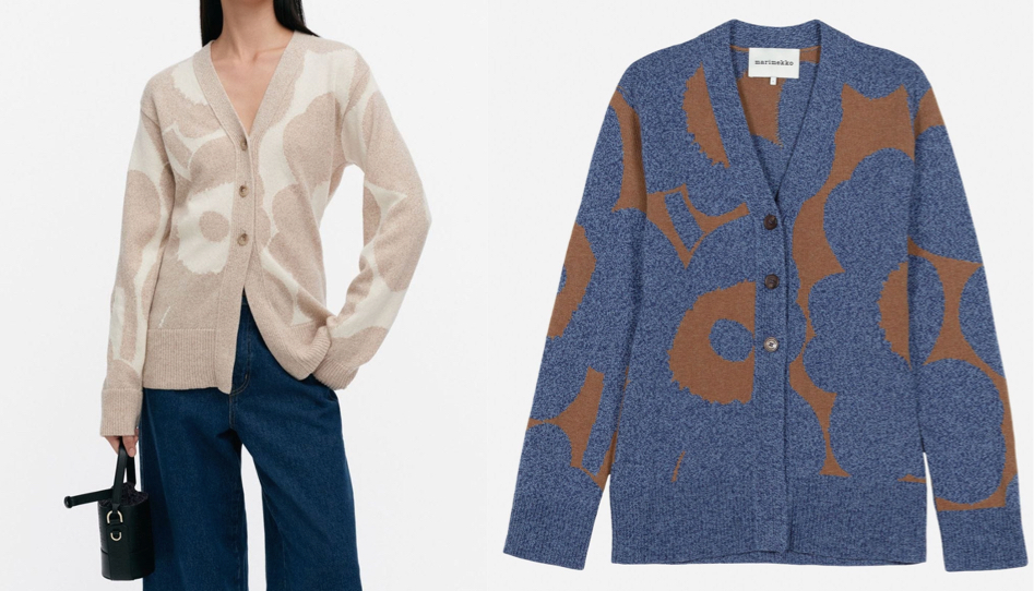 marimekko（マリメッコ）ベージュのフラワーカーディガン