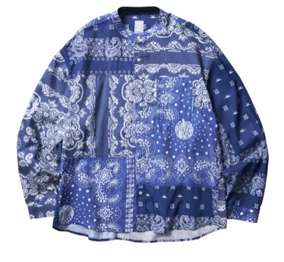 Liberaiders(リベレイダース)ブルーのバンダナ柄シャツ