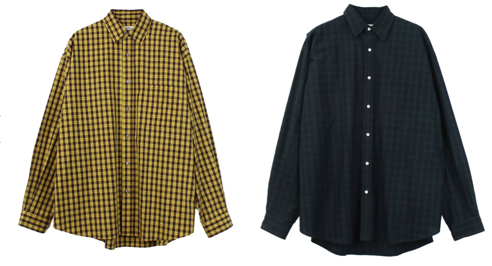 COEL(コエル)イエローのチェック柄シャツ