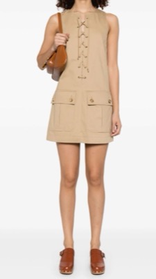 Chloé（クロエ）ベージュのレースアップミニドレス