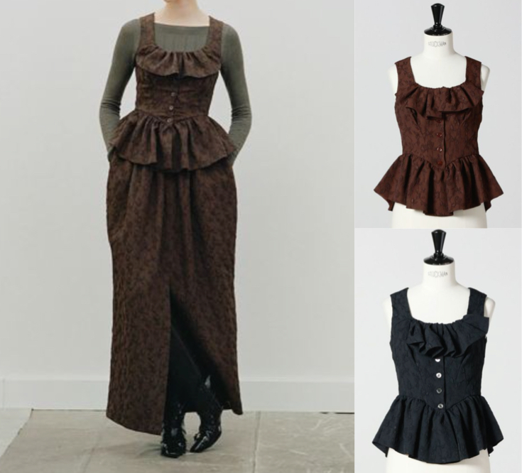 FETICO(フェティコ)ブラウンのフローラルビスチェ