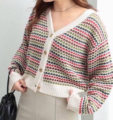 GeeRA（ジーラ）カラフルボーダーのカーディガン