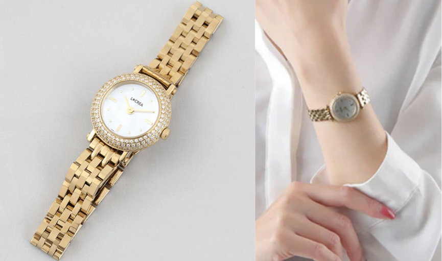 LCREA（ルクレア）ゴールドxダイヤの腕時計