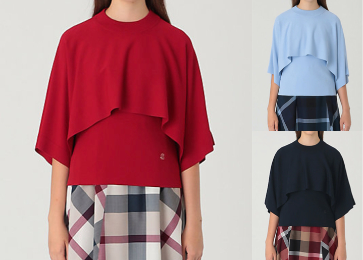 BLUE LABEL CRESTBRIDGE（ブルーレーベル・クレストブリッジ）赤いケープニット