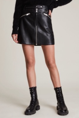 ALLSAINTS（オールセインツ）ブラックのレザーミニスカ