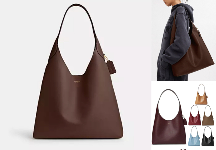 coachダークブラウンのショルダーバッグ