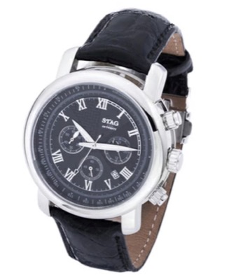 STAG(スタッグ)ブラックxシルバーの腕時計