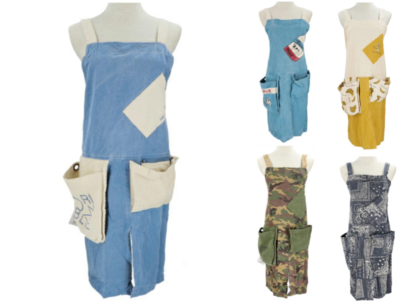 AND PACKABLE（アンドパッカブル）ブルーの5ポケットエプロン