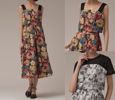 GRACE CONTINENTAL(グレースコンチネンタル)レッド系のフラワーベアトップス