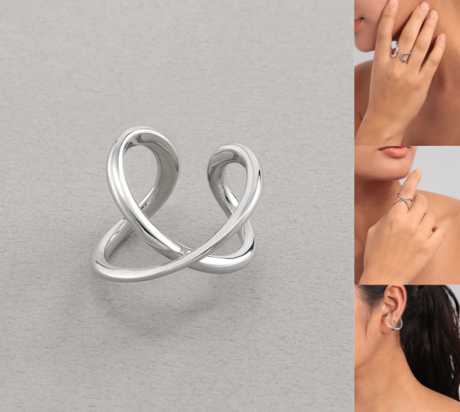 vendomeシルバークロスデザインリング