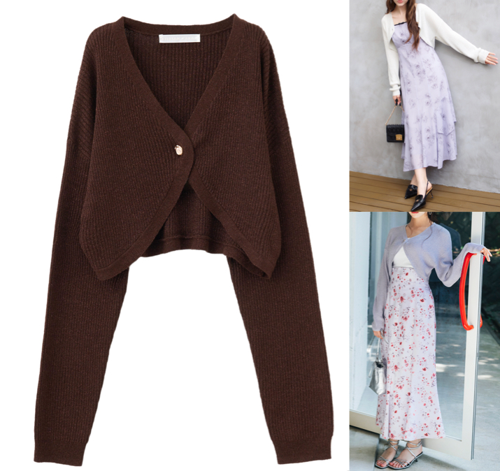LILLIAN CARATブラウンのカーディガン