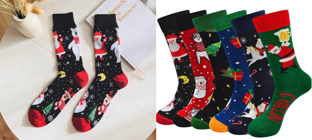 ブラックのクリスマス靴下 / ソックス